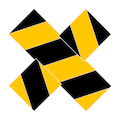 Superior Mark Superior Mark X Marker - 4'' - Black/Yellow Hazard Stripe-12'' x 12'' IN-40-599